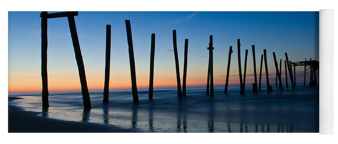 New Jersey Yoga Mat featuring the photograph Old Broken 59th Street Pier by Louis Dallara