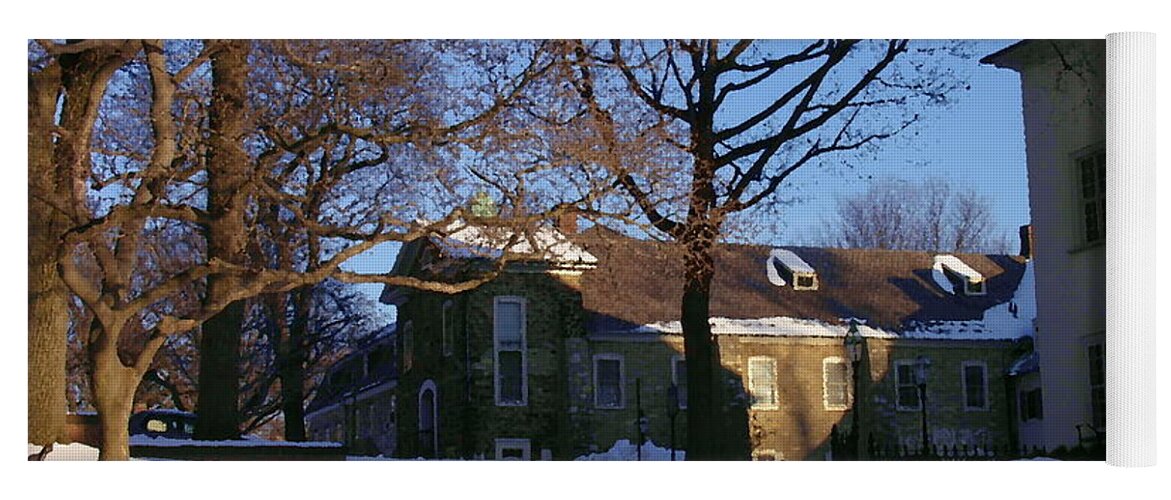 Bethlehem Pa Yoga Mat featuring the photograph Old Chapel - Central Moravian Church - Bethlehem PA by Jacqueline M Lewis