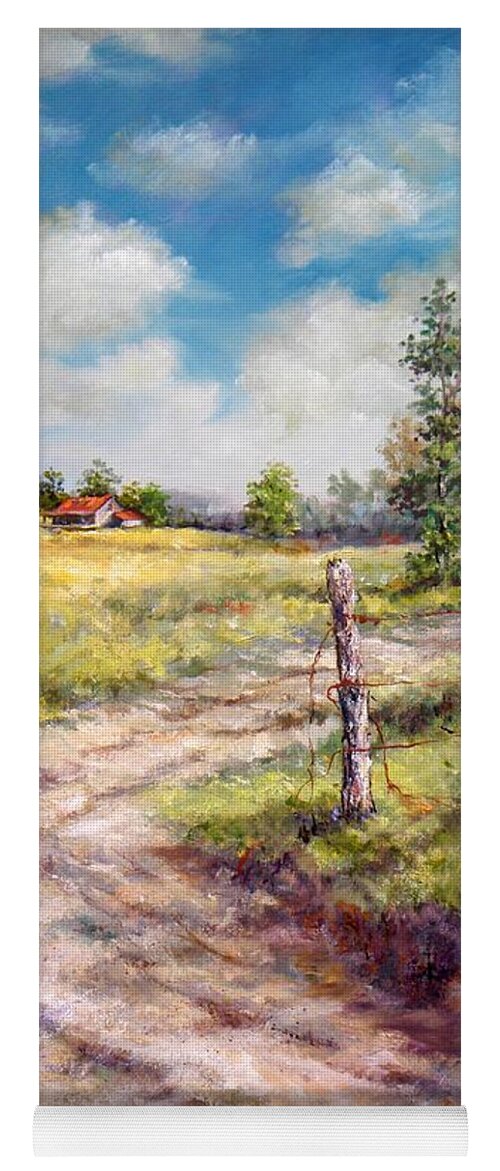 Landscape Yoga Mat featuring the painting Old Home Place by Virginia Potter