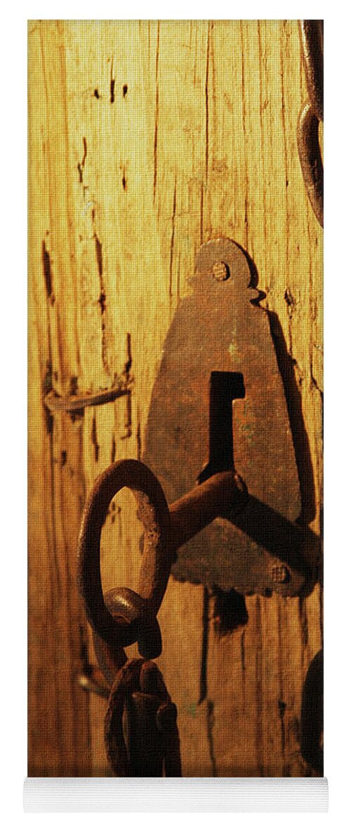 Old Lock And Key Yoga Mat featuring the photograph Old Lock And Key by Tom Janca