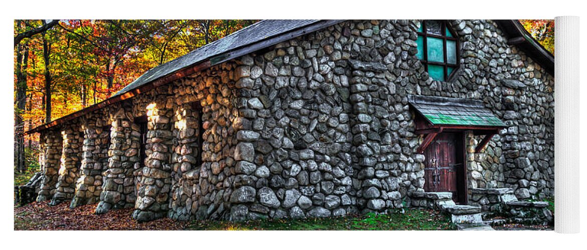Harriman State Park Yoga Mat featuring the photograph Old Stone Lodge by Anthony Sacco