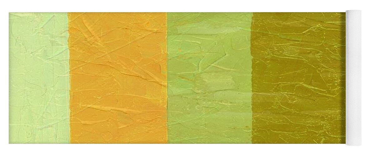 Abstract Yoga Mat featuring the painting Olive and Peach by Michelle Calkins