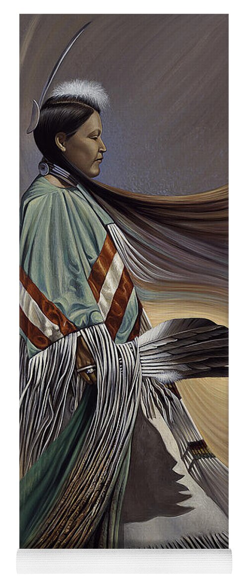 Native-american Yoga Mat featuring the painting On Sacred Ground Series I by Ricardo Chavez-Mendez