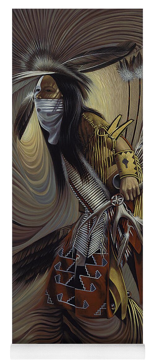 Native-american Yoga Mat featuring the painting On Sacred Ground Series IIl by Ricardo Chavez-Mendez