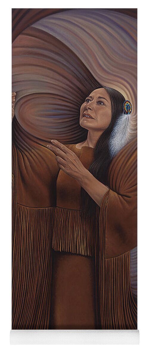 Bonnie-jo-hunt Yoga Mat featuring the painting On Sacred Ground Series V by Ricardo Chavez-Mendez