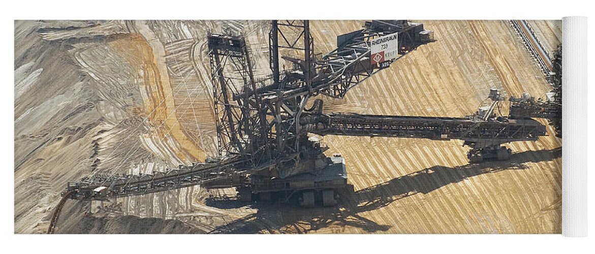 Prott Yoga Mat featuring the photograph Open Pit Brown Coal Mining 6 by Rudi Prott