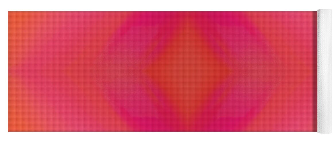 Andee Design Abstract Yoga Mat featuring the digital art Orange And Raspberry Sorbet Abstract 5 by Andee Design