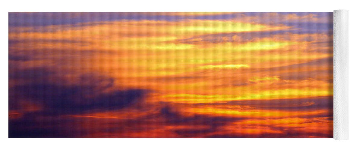 Sky Yoga Mat featuring the photograph Orange Sunset Sky by Cynthia Guinn