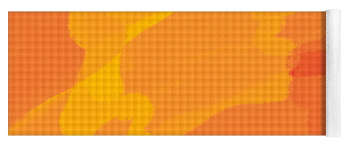 Abstract Yoga Mat featuring the digital art Orange Yellow Abstract by Susan Stevenson