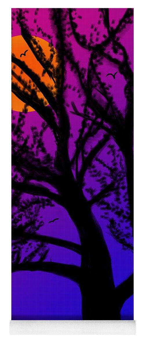 Tree Yoga Mat featuring the digital art Orchard Dusk by Christine Fournier