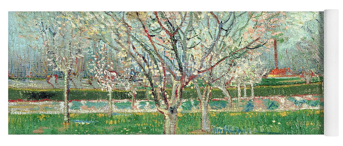 Vincent Van Gogh Yoga Mat featuring the painting Orchard In Blossom, 1880 by Vincent van Gogh