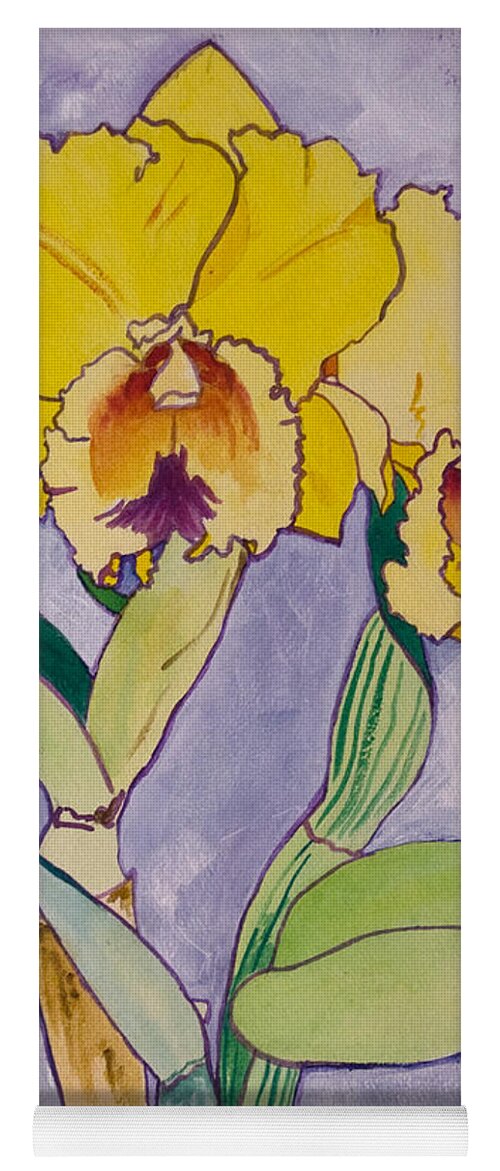 Orchid Yoga Mat featuring the painting Orchid Study by Terry Holliday