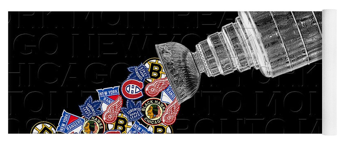 Hockey Yoga Mat featuring the photograph Original Six Stanley Cup 2 by Andrew Fare