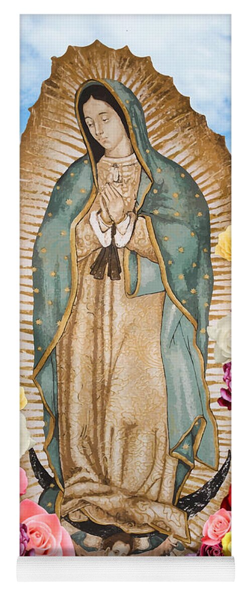 Our Lady Of Guadalupe Yoga Mat featuring the digital art Our Lady of Guadalupe by Nancy Ingersoll