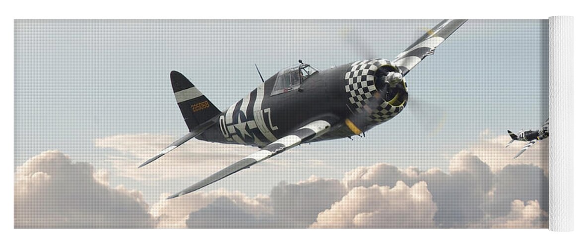 Aircraft Yoga Mat featuring the photograph P47 G - Thunderbolt by Pat Speirs