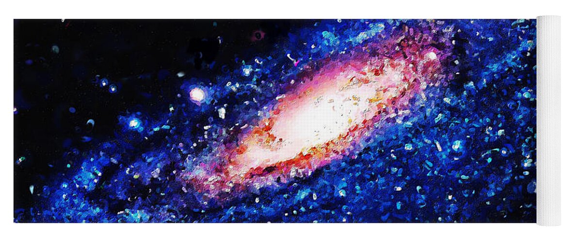 Painting Yoga Mat featuring the painting Painting of galaxy by Antony McAulay