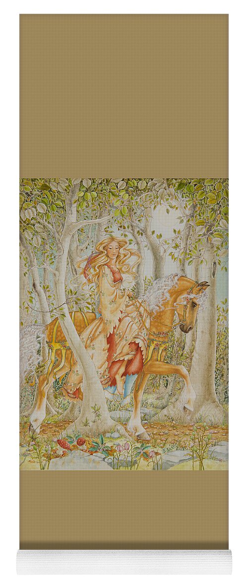 Horse Yoga Mat featuring the painting Palomino Princess by Lynn Bywaters