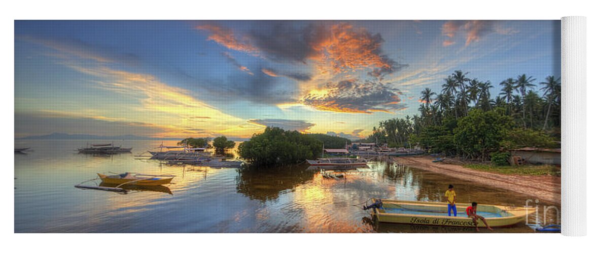 Yhun Suarez Yoga Mat featuring the photograph Panglao Port Sunset 7.0 by Yhun Suarez