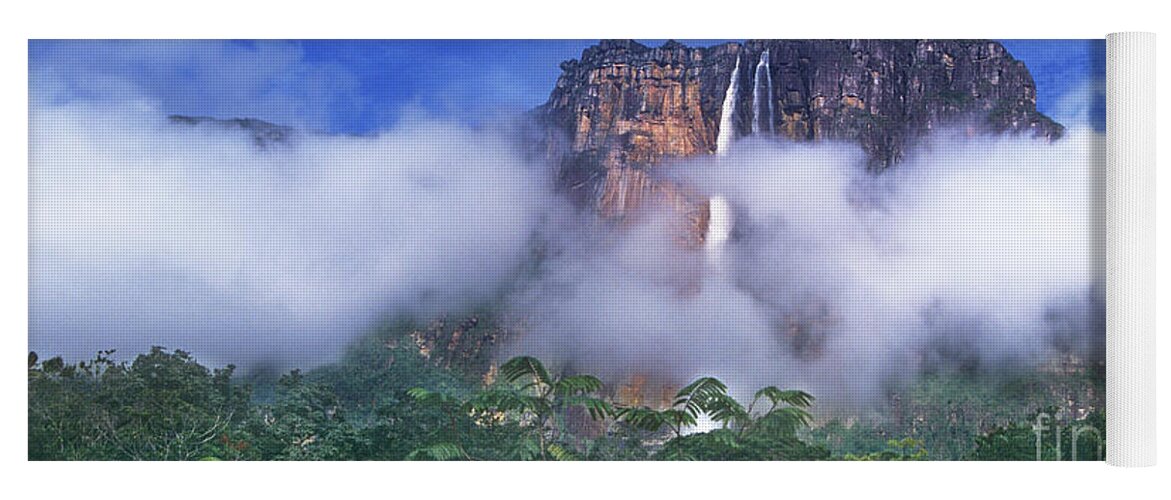 South America Yoga Mat featuring the photograph Panorama Angel Falls Canaima National Park Veneziuela by Dave Welling