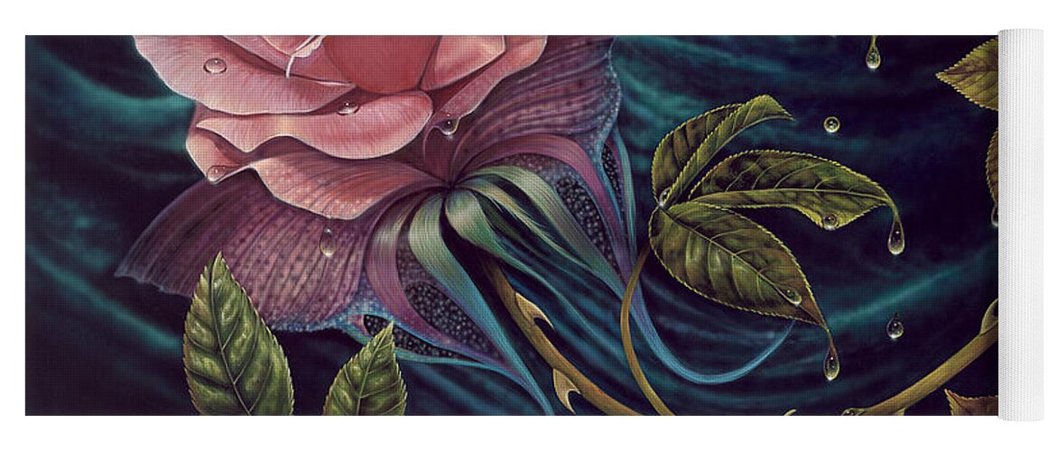 Rose Yoga Mat featuring the painting Papalotl Rosalis by Ricardo Chavez-Mendez