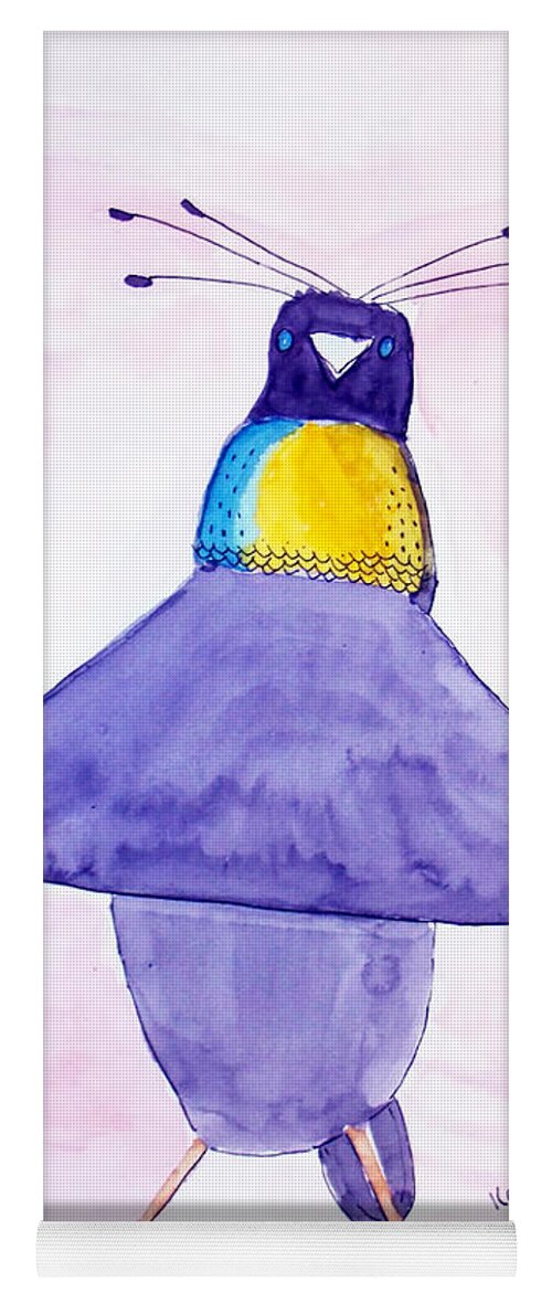 Parotia Yoga Mat featuring the painting Parotia Dancing - Bird of Paradise by Keshava Shukla