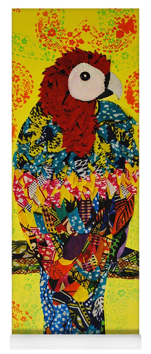Animals Yoga Mat featuring the tapestry - textile Parrot Oshun by Apanaki Temitayo M