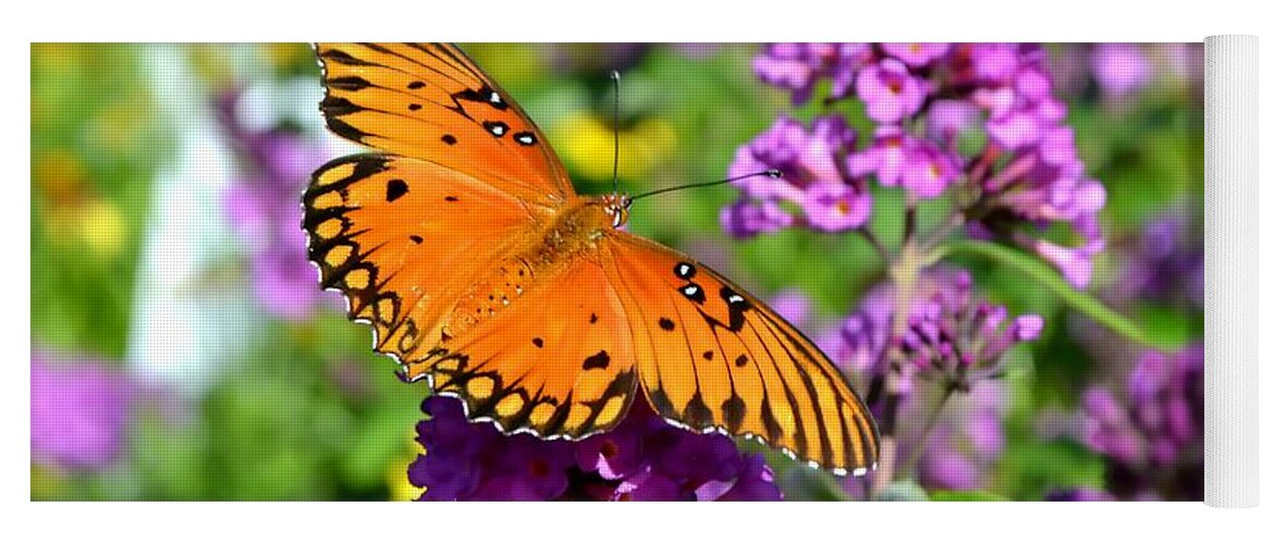 Butterfly Yoga Mat featuring the photograph Passion Butterfly by Deena Stoddard
