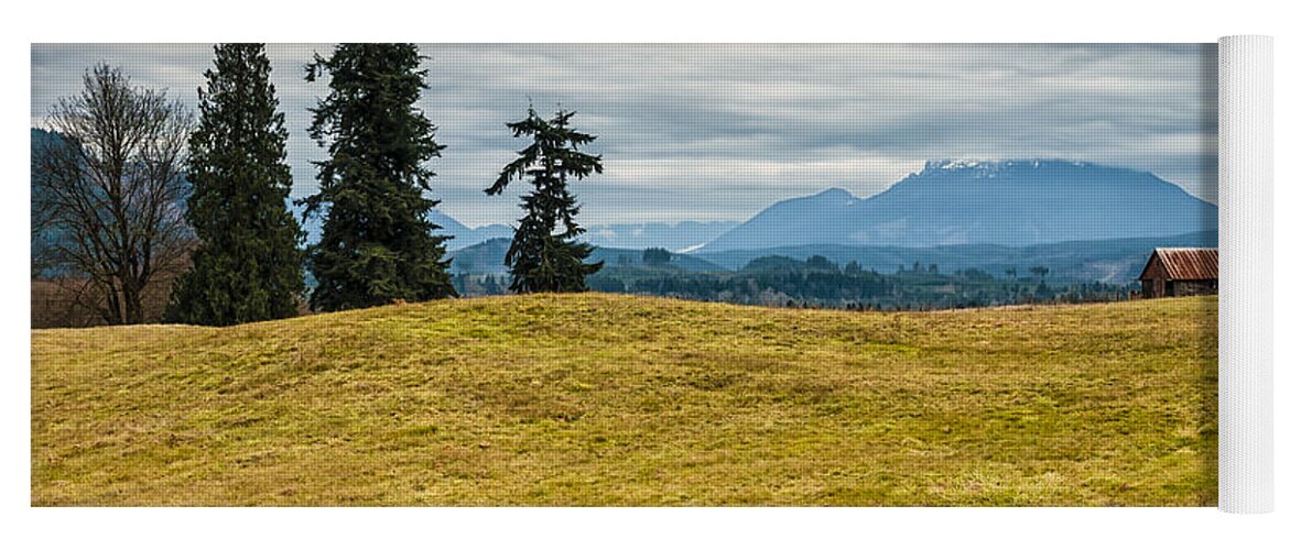 Pasture Yoga Mat featuring the photograph Pasture and Barn by Kyle Wasielewski
