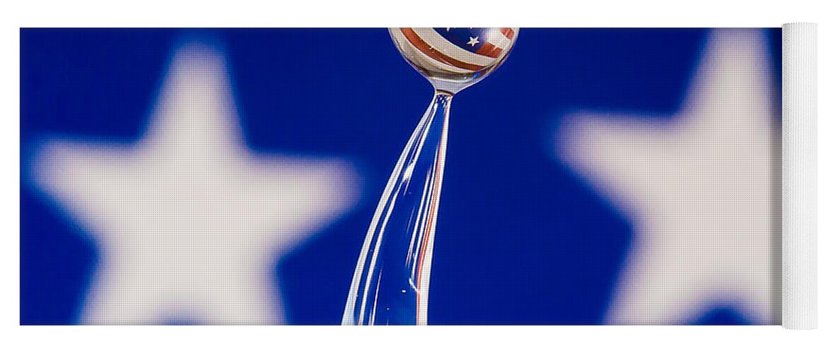 Water Drops Yoga Mat featuring the photograph Patriotic Pop by Alissa Beth Photography