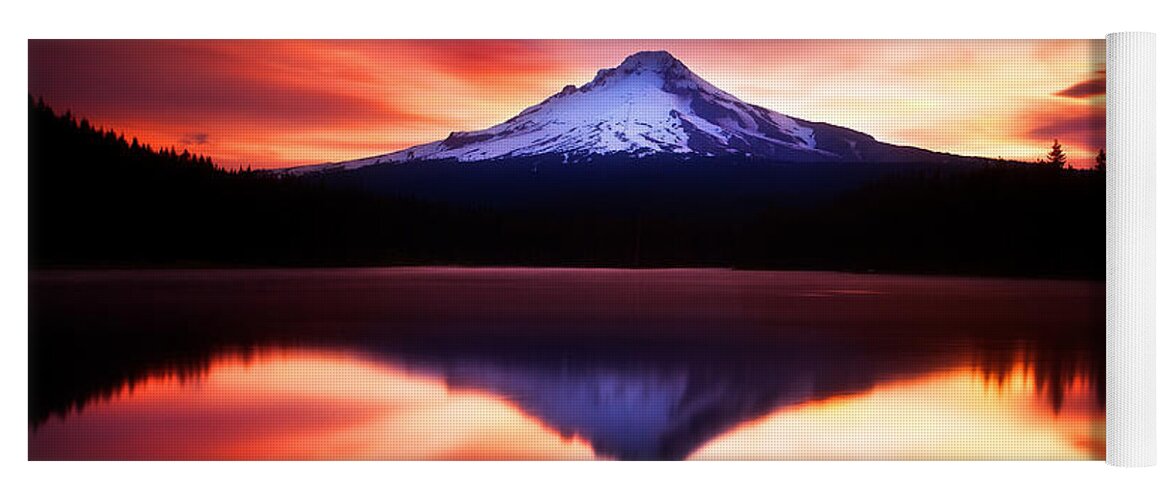 Trillium Lake Yoga Mat featuring the photograph Peaceful Morning on the Lake by Darren White