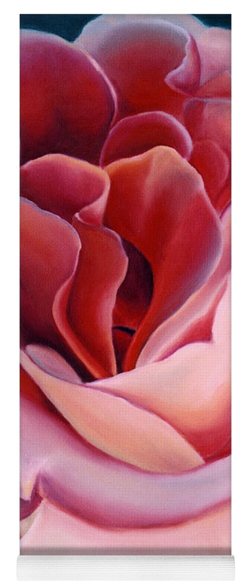 Flower Prints Yoga Mat featuring the painting Peach Rose by Anni Adkins