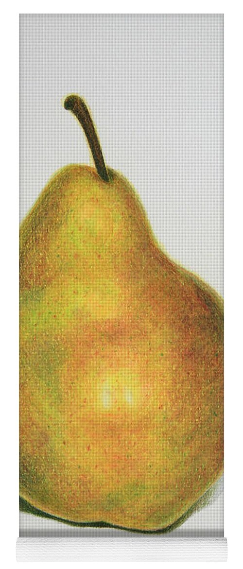 Pear Yoga Mat featuring the drawing Pear Practice by Marna Edwards Flavell