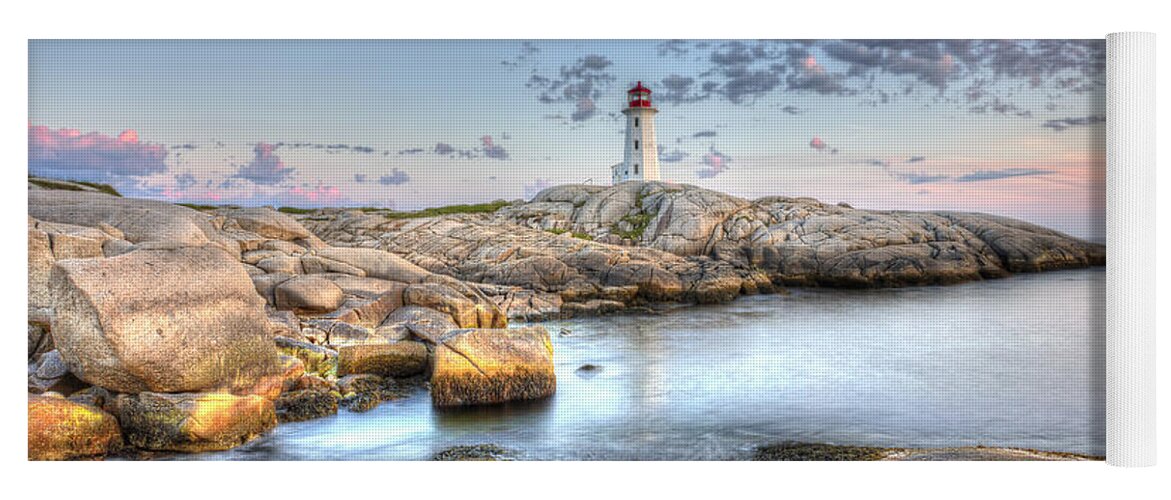 Peggy's Cove Yoga Mat featuring the photograph Peggy's Cove Lighthouse by Shawn Everhart