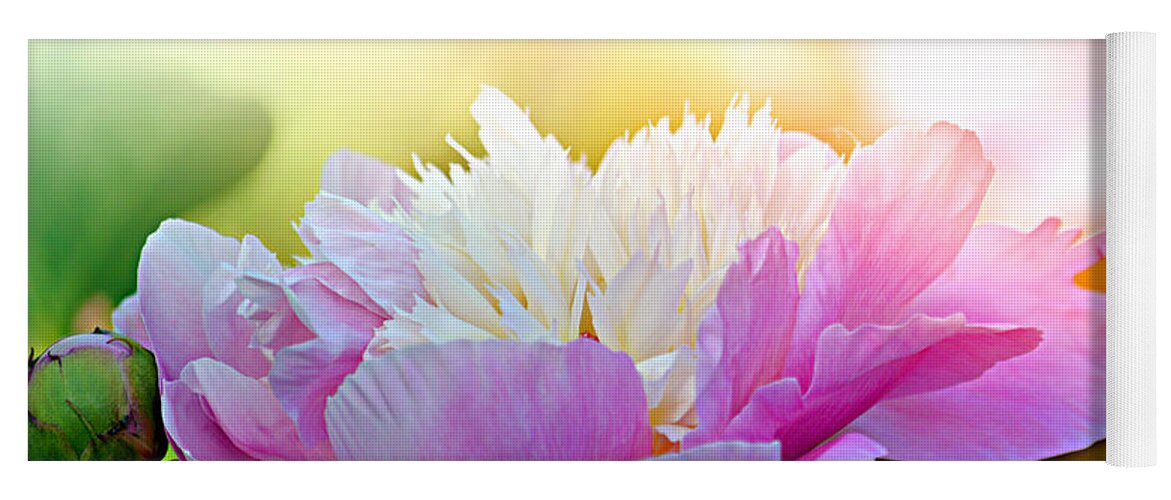 Art Yoga Mat featuring the photograph Heavenly Peony by Joan Han