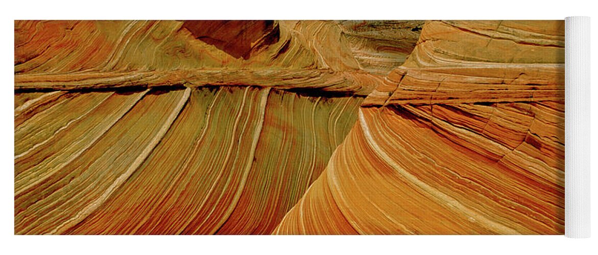 The Wave Yoga Mat featuring the photograph Petrified Sand Dunes The Wave by Ed Riche