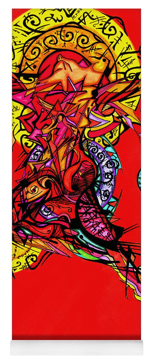 Phoenix Woman Yoga Mat featuring the drawing Phoenix Woman by Joey Gonzalez