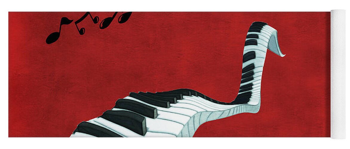 Piano Yoga Mat featuring the digital art Piano Fun - s01at01 by Variance Collections