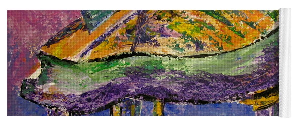 Impressionist Yoga Mat featuring the painting Piano Purple by Anita Burgermeister