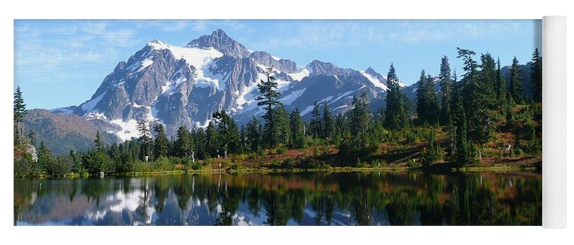 Mount Shuksan Yoga Mat featuring the photograph Picture Lake by Priya Ghose