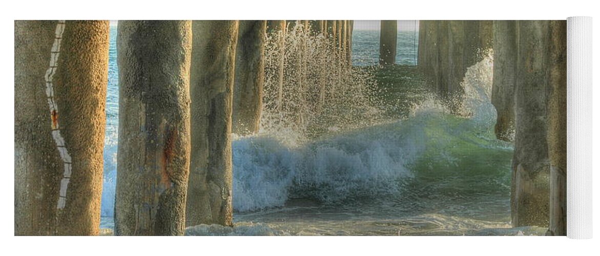 Pier Yoga Mat featuring the photograph Pier Arches by Richard Omura