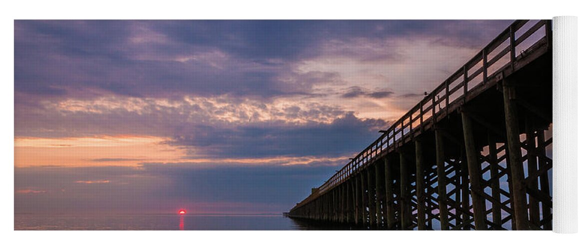 New Jersey Yoga Mat featuring the photograph Pier to the Horizon by Kristopher Schoenleber
