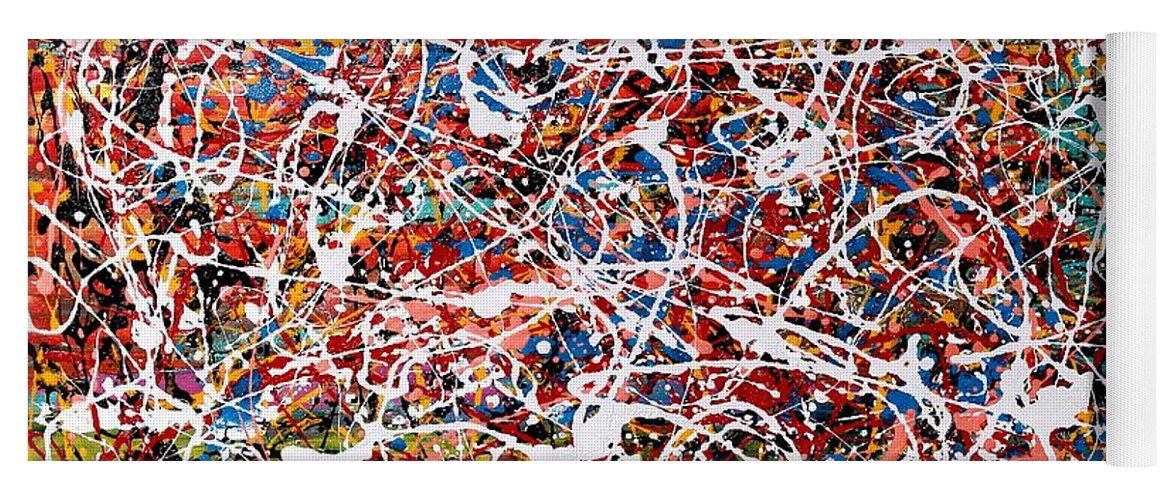 Abstract Yoga Mat featuring the painting PIETYZ POLLOCK - In Search of Love by Piety Dsilva