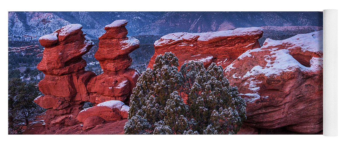 Mountain Yoga Mat featuring the photograph Pikes Peak Sunrise by Darren White