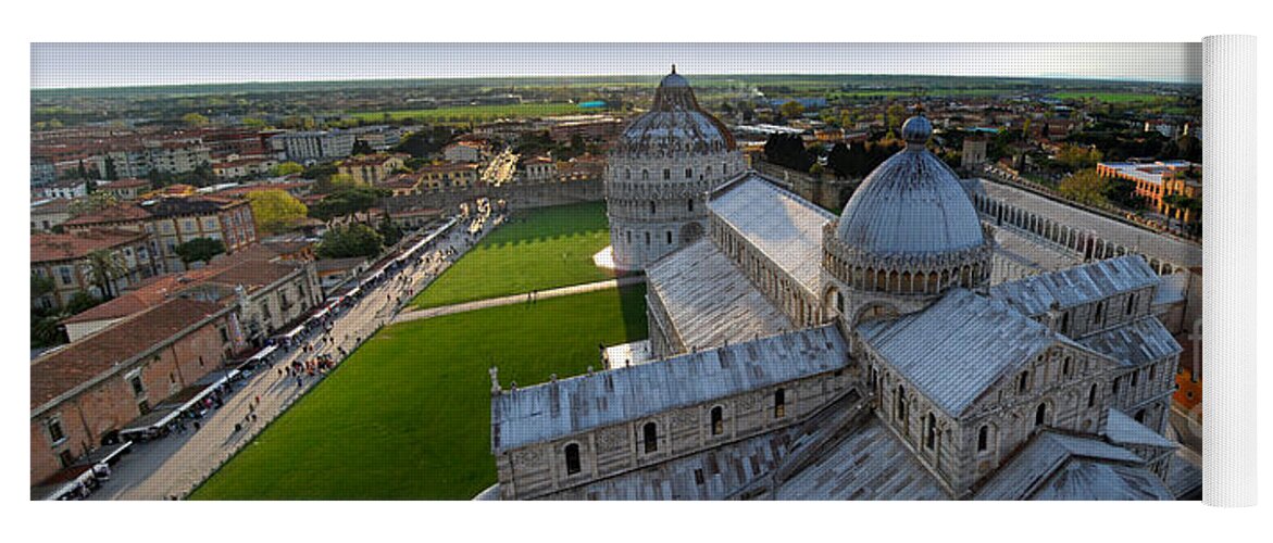 Pisa Yoga Mat featuring the photograph Pisa - Panoramic View from the Tower by Carlos Alkmin