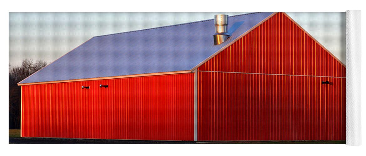 Barn Yoga Mat featuring the photograph Plain Jane Red Barn by Bill Swartwout