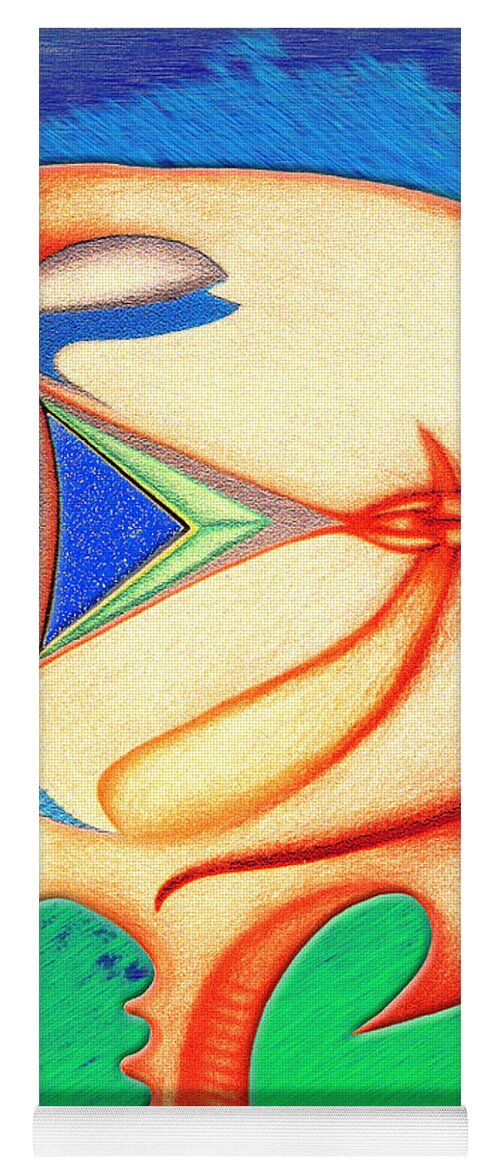 Abstract Pencil Drawing Yoga Mat featuring the drawing Plastic Sushi by Carl Hunter