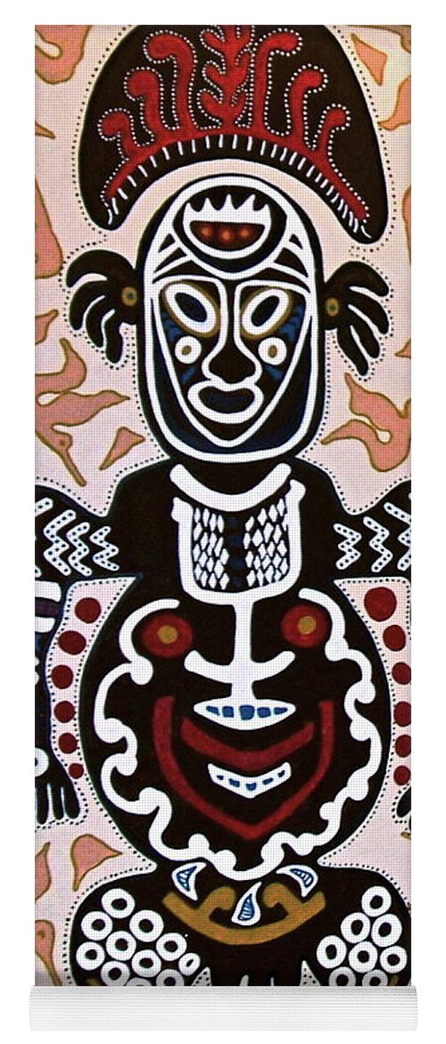 Papua New Guinea Yoga Mat featuring the painting Papua New Guinea Manggi by Carol Tsiatsios