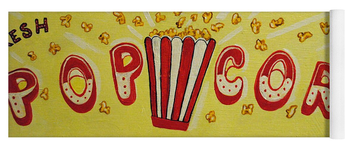 Pop Corn Yoga Mat featuring the painting Pop it Up by Patricia Arroyo