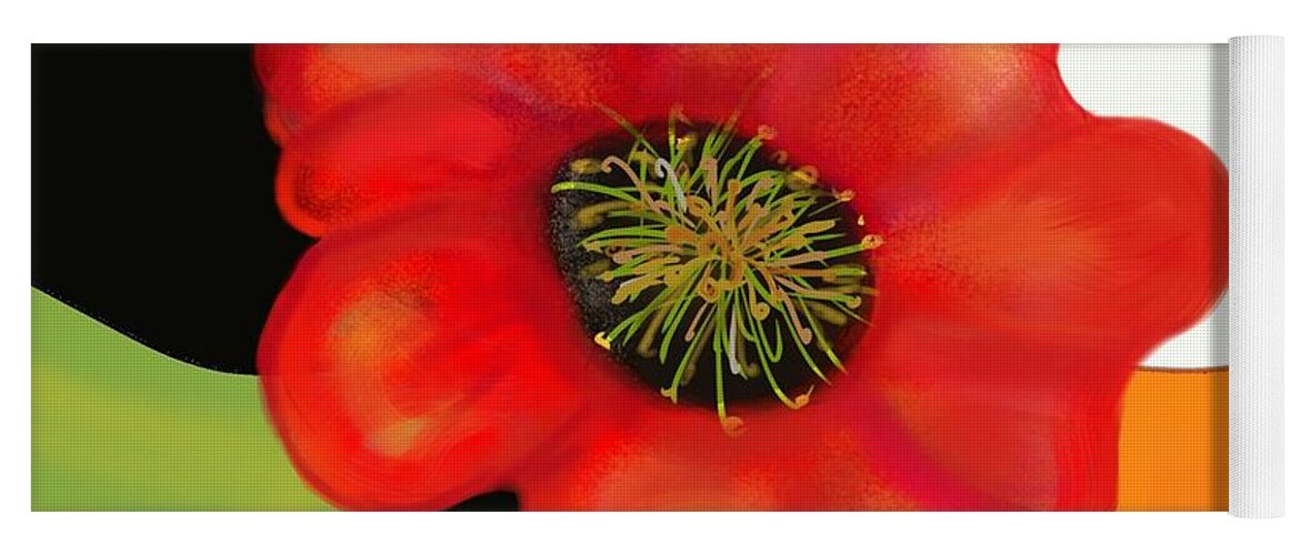 Poppy Yoga Mat featuring the painting Pop Poppy by Christine Fournier