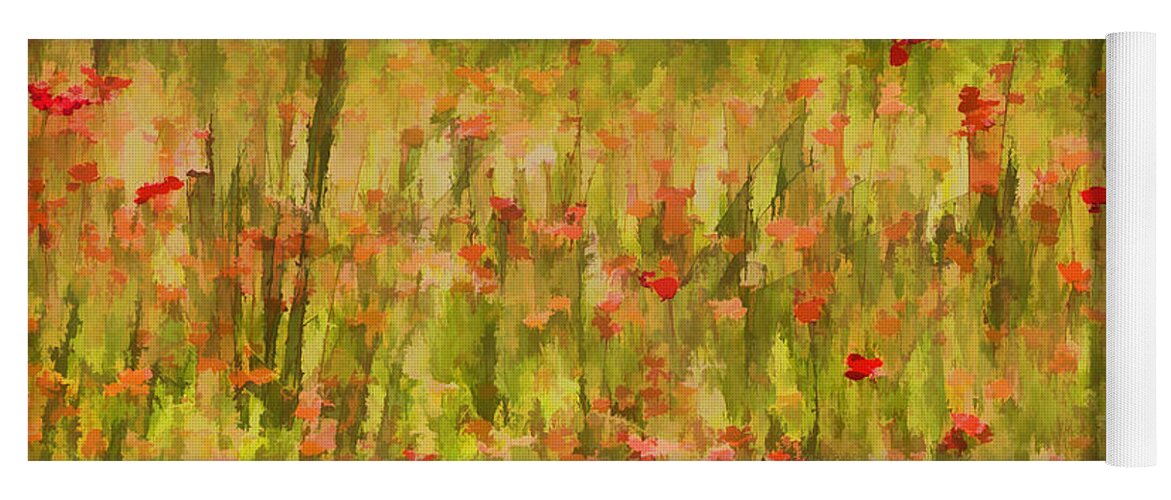 Flowers Yoga Mat featuring the painting Poppies of Tuscany by David Letts